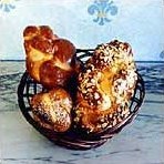 A braided challah loaf
