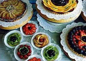 An assortment of La Farine fruit tarts