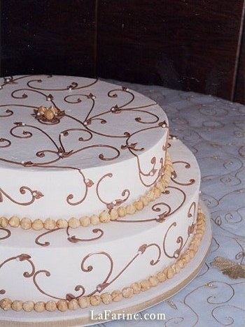 A chocolate hazelnut wedding cake